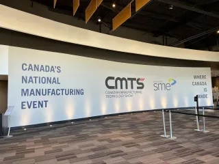 Large trade show entrance signage for a Canadian manufacturing event